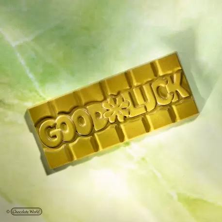 Polycarbonate Good Luck Tablet Chocolate Mold - 118mm x 50mm x 8 mm - 45gr - 1x4 Cavity
