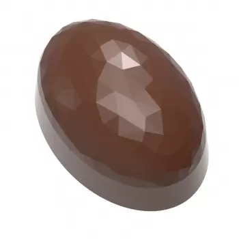Polycarbonate Faceted Oval Chocolate Mold - 35mm x 2435mm x 19mm - 13gr - 21 cavity