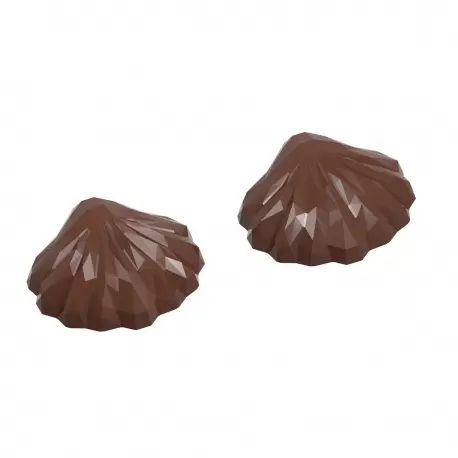 Polycarbonate Seafood Clam Sea Shell Chocolate Mold - 116.5mm x 109.5mm x 30mm - 210gr - 2 cavity