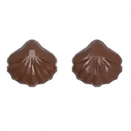 Polycarbonate Seafood Clam Sea Shell Chocolate Mold - 116.5mm x 109.5mm x 30mm - 210gr - 2 cavity