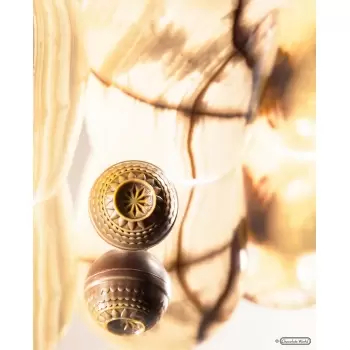 Polycarbonate Half Sphere Belle Epoque Star Chocolate Mold - 30.1mm x 30.1mm x 13.55mm - 8gr - 24 cavity