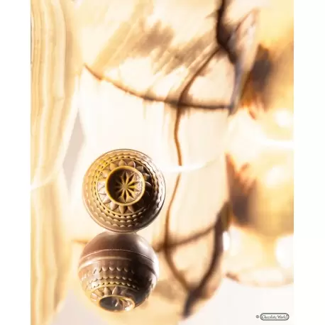 Polycarbonate Half Sphere Belle Epoque Star Chocolate Mold - 30.1mm x 30.1mm x 13.55mm - 8gr - 24 cavity