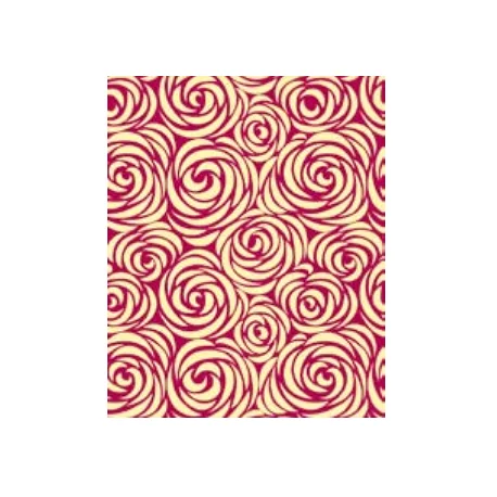 Pavoni Chocolate Transfer Sheets - Magenta Rose Pattern - Pack of 10 Sheets