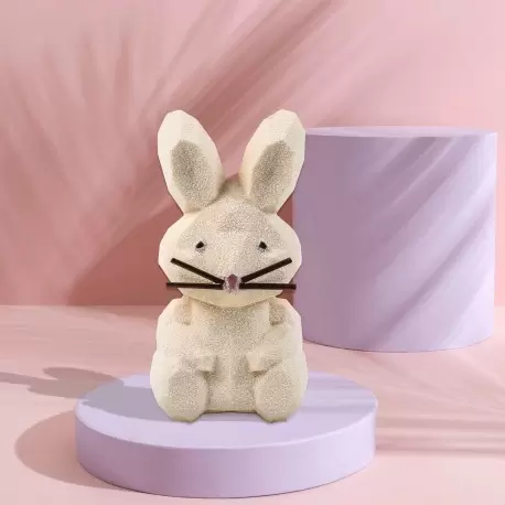Professional Polycarbonate Geometric Easter Bunny Rabbit Roger Chocolate Mold - 78mm x 73mm x h 150mm - 130gr Professional Polycarbonate Geometric Easter Bunny Rabbit Roger Chocolate Mold - 78mm x 73mm x h 150mm - 130gr