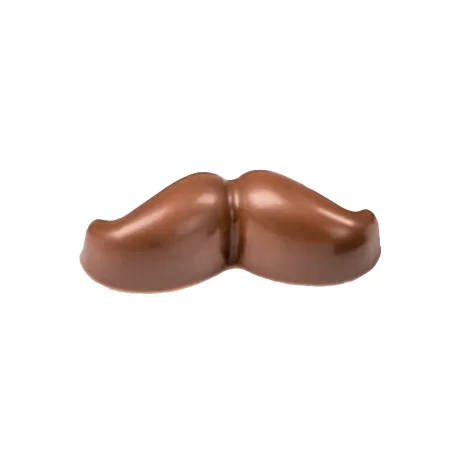 Martellato MA1053 Professional Polycarbonate Joe Mustache Chocolate Mold - 16mm x 54mm x h 16mm - 10gr - 16 cavity Themed Molds
