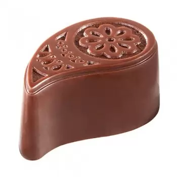 Polycarbonate Sherazade Paisley Drop Chocolate Mold - 38.5 x 22.5 x 17.5 mm - 12.5gr - 3x5 Cavity - 275x135x24mm