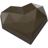 Pastry Chef's Boutique PCB852 Polycarbonate Faceted Heart Chocolate Mold - 95mm x 95mm x 19mm - 112gr - 1x3 Cavity - 275x175x...