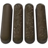 Polycarbonate Oblong Rose Design Chocolate Snack Bar Mold - 96mm x 22mm x 17mm - 35gr - 5x2 Cavity - 275x175x25mm - Pastry Chef's Boutique