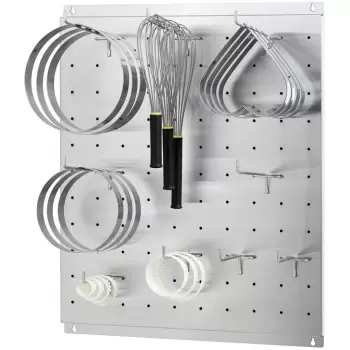 Matfer Bourgeat Stainless Steel Hooks for Utensil Holder Wall Storage - 200mm - Pack of 3 hooks