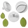 PME 10228 PME Larger Rose Leaf Plungers Cutter 3pc Set - 45mm 50mm 55mm Fondant Cutters & Plungers