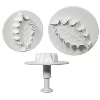 PME HLL664 PME Larger Three Leaf Holly Plunger Cutters set of 3 - 43mm 50mm 57mm Fondant Cutters & Plungers