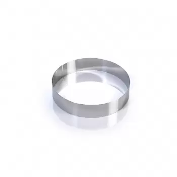 Martellato 1H5X22 Martellato Stainless Steel Round Pastry Cake Ring - 220 x 50 mm - 1901ml Mousse Rings - 1 3/4''' - 2'' Hig...