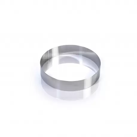 Martellato 1H5X22 Martellato Stainless Steel Round Pastry Cake Ring - 220 x 50 mm - 1901ml Mousse Rings - 1 3/4''' - 2'' Hig...