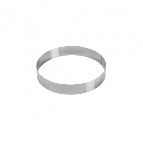 Martellato 40-W088 Extra Large Stainless Steel Cake Pastry Entremet Rings - 29.5 x 5 cm Extra High Wedding Cake Ring