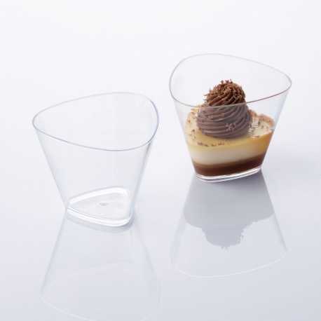 Disposable Triangular Dessert Cups - 4.1 oz. - 3.3'' x 3.3'' x 2.5'' - 100 pcs Disposable Triangular Dessert Cups - 4.1 oz. - 3.3'' x 3.3'' x 2.5'' - 100 pcs