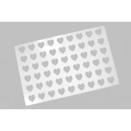 Mae 014033 Easy Macarons Heart Tray Caroline - 400x600mm tray - 54 cavitiy - 6ml SILMAE Flexible Molds Mae 014033 Easy Macarons Heart Tray Caroline - 400x600mm tray - 54 cavitiy - 6ml SILMAE Flexible Molds