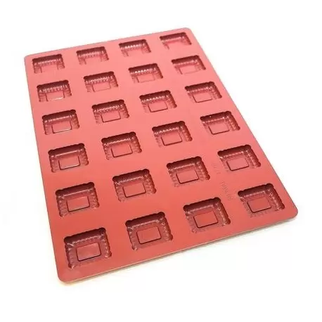 SILMAE Professional Silicone Pastry Mold - Mini Petit Beurre - 52x42x12 mm - 24 cavity - 22ml - Mae