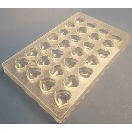 Hans Brunner HB-9154-PC Thermoformed Polycarbonate Chocolate Diamand Heart Mold - 30 x 30 x 16 mm - 10 gr - 28 cavities - 275... Hans Brunner HB-9154-PC Thermoformed Polycarbonate Chocolate Diamand Heart Mold - 30 x 30 x 16 mm - 10 gr - 28 cavities - 275...