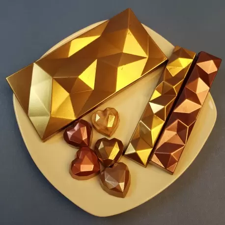 Hans Brunner HB-9154-PC Thermoformed Polycarbonate Chocolate Diamand Heart Mold - 30 x 30 x 16 mm - 10 gr - 28 cavities - 275... Hans Brunner HB-9154-PC Thermoformed Polycarbonate Chocolate Diamand Heart Mold - 30 x 30 x 16 mm - 10 gr - 28 cavities - 275...