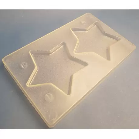 Hans Brunner HB-9114-PC Thermoformed Polycarbonate Chocolate Tablet Mold - Star - 134 x 128 x 10 mm - 100 gr - 2 cavities - 2... Hans Brunner HB-9114-PC Thermoformed Polycarbonate Chocolate Tablet Mold - Star - 134 x 128 x 10 mm - 100 gr - 2 cavities - 2...