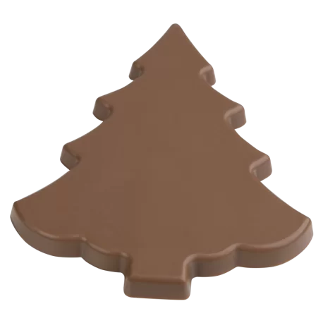 Thermoformed Polycarbonate Chocolate Tablet Mold - Christmas Tree - 146 x 120 x 10 mm - 100 grs - 2 cavities - 275 x 175 x 24 mm - Hans Brunner