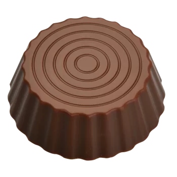 Professional Polycarbonate Chocolate Mold - Round Spiral Cups - 51x51x16mm - 30 gr - 8 cavities - 275 x 135 x 24 mm