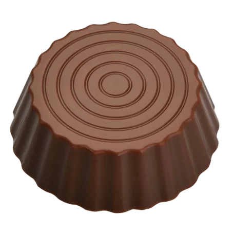 Professional Polycarbonate Chocolate Mold - Round Spiral Cups - 51x51x16mm - 30 gr - 8 cavities - 275 x 135 x 24 mm Professional Polycarbonate Chocolate Mold - Round Spiral Cups - 51x51x16mm - 30 gr - 8 cavities - 275 x 135 x 24 mm