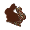 Thermoformed Polycarbonate Chocolate Tablet Mold - Flat Sitting Rabbit - 66 x 56 x 10 mm - 25 gr - 8 cavities - 275x175x24 mm