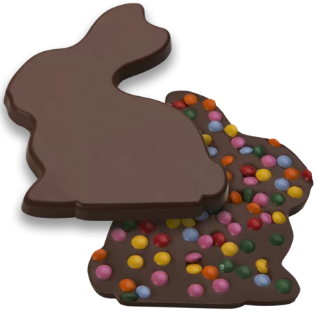 Hans Brunner HB-9121-PC Thermoformed Polycarbonate Chocolate Tablet Mold - Sitting Rabbit - 130 x 111 x 10 mm - 100 gr - 2 ca... Hans Brunner HB-9121-PC Thermoformed Polycarbonate Chocolate Tablet Mold - Sitting Rabbit - 130 x 111 x 10 mm - 100 gr - 2 ca...
