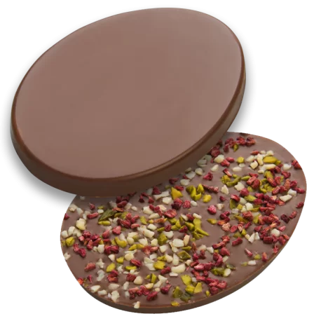 Thermoformed Polycarbonate Chocolate Tablet Mold - Egg - 123 x 92 x 10 mm - 100 gr - 2 cavities - 275 x 175 x 24 mm - Hans Brunner