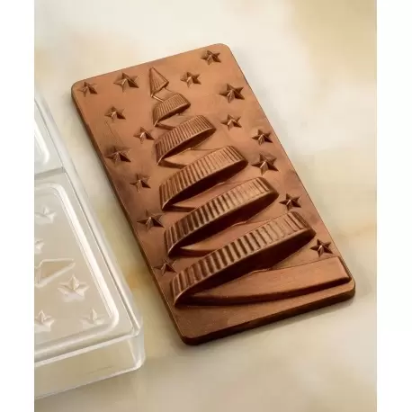 Pavoni Polycarbonate Christmas Xmas Night Chocolate Bar Mold by Fabrizio Fiorani - 154 x 77 x h 15mm - 3 cavity - 100gr Pavoni Polycarbonate Christmas Xmas Night Chocolate Bar Mold by Fabrizio Fiorani - 154 x 77 x h 15mm - 3 cavity - 100gr