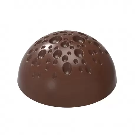 Polycarbonate Half Sphere Moon Terrain Dome Chocolate Mold by Nora Chokladskola - 30mm x 30mm x h 15mm - 21 cavity - 8.4gr Polycarbonate Half Sphere Moon Terrain Dome Chocolate Mold by Nora Chokladskola - 30mm x 30mm x h 15mm - 21 cavity - 8.4gr