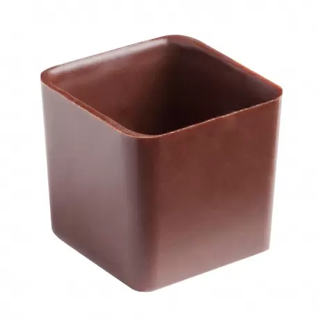 Polycarbonate Rectangular Hollow Chocolate Cup Mold - 31.5mm x 31.5mm x h 29mm - 24 cavity - 30gr - Pastry Chef's Boutique