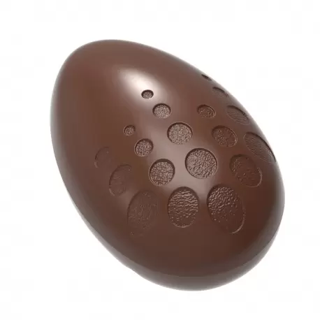 Chocolate World CW12108 Polycarbonate Chocolate Egg Mold with Textured Round Circles - 70mm x 47mm x h 22mm - 8 cavity - 45gr... Chocolate World CW12108 Polycarbonate Chocolate Egg Mold with Textured Round Circles - 70mm x 47mm x h 22mm - 8 cavity - 45gr...