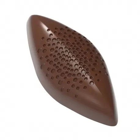 Polycarbonate Cacao Bean with Bubbles Chocolate Mold - 47mm x 21.5mm x h 16mm - 21 cavity - 9.5gr Polycarbonate Cacao Bean with Bubbles Chocolate Mold - 47mm x 21.5mm x h 16mm - 21 cavity - 9.5gr