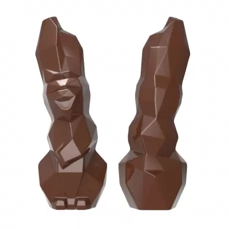 Chocolate World CW12101 Polycarbonate Laughing Hare Origami Easter Bunny Chocolate Mold - 100mm x 35mm x h 17.5m - 6 cavity -... Chocolate World CW12101 Polycarbonate Laughing Hare Origami Easter Bunny Chocolate Mold - 100mm x 35mm x h 17.5m - 6 cavity -...