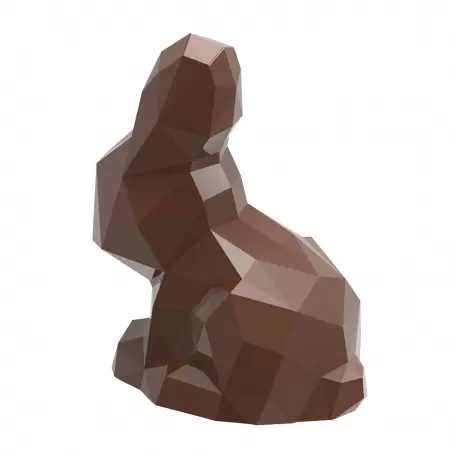 Chocolate World CW12102 Polycarbonate Sitting origami Rabbit Easter Bunny Chocolate Mold - 117.5mm x 96mm x h 32.5mm - 2 cavi... Chocolate World CW12102 Polycarbonate Sitting origami Rabbit Easter Bunny Chocolate Mold - 117.5mm x 96mm x h 32.5mm - 2 cavi...