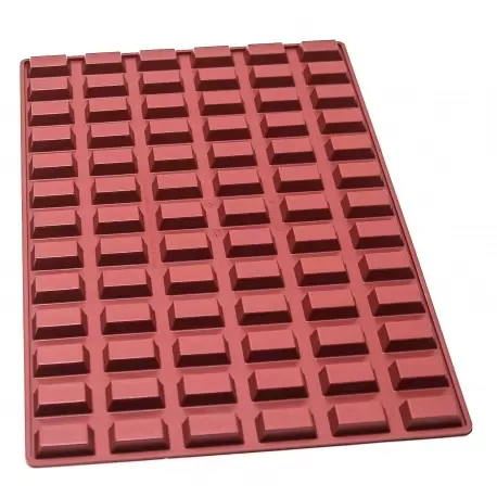 SILMAE Professional Silicone Pastry Mold - Mini Financier - 48.8mm x 25.4mm x 14.6mm - 78 cavity - 15ml - Mae