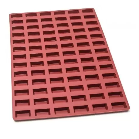 SILMAE Professional Silicone Pastry Mold - Mini Financier - 48.8mm x 25.4mm x 14.6mm - 78 cavity - 15ml - Mae