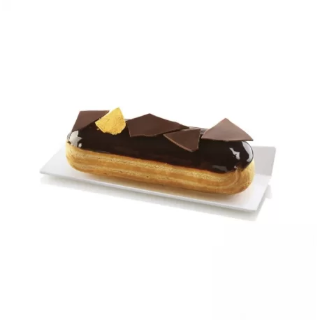 Silikomart White Rectangular Eclair Mini Plastic Tray 140 x 40 mm - White - 100pcs Silikomart White Rectangular Eclair Mini Plastic Tray 140 x 40 mm - White - 100pcs