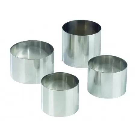 Pastry Chef's Boutique 07399 Stainless Steel Round Individual Pastry Ring - Ø 7.5 cm x 5cm - each Individual Cake Rings Pastry Chef's Boutique 07399 Stainless Steel Round Individual Pastry Ring - Ø 7.5 cm x 5cm - each Individual Cake Rings