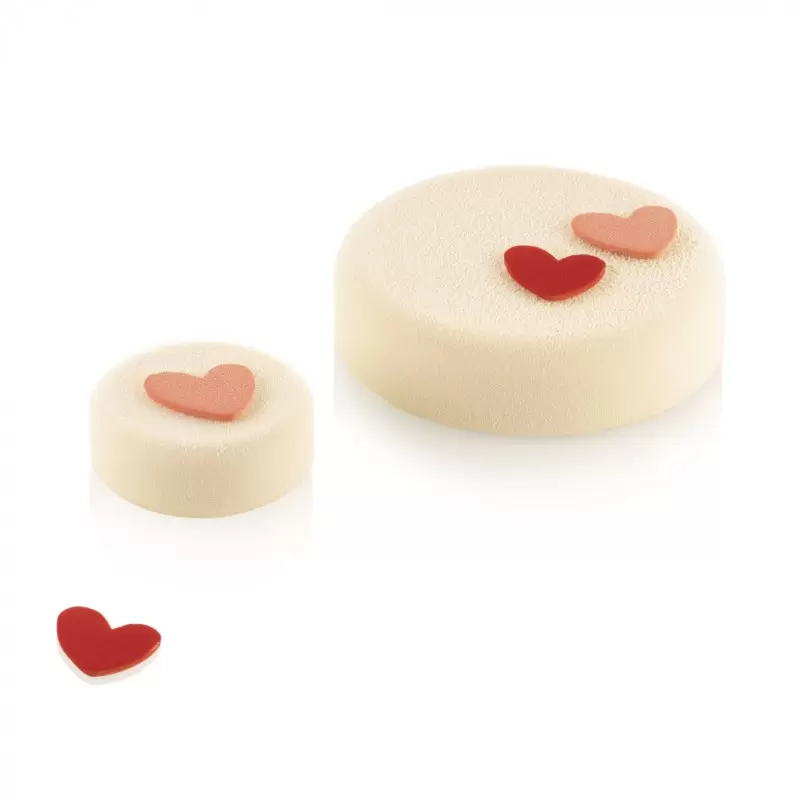 Silikomart Entremet Hearts Chablon Mat - 31mm x 31mm x h 2mm - 30 cavity Silikomart Entremet Hearts Chablon Mat - 31mm x 31mm x h 2mm - 30 cavity