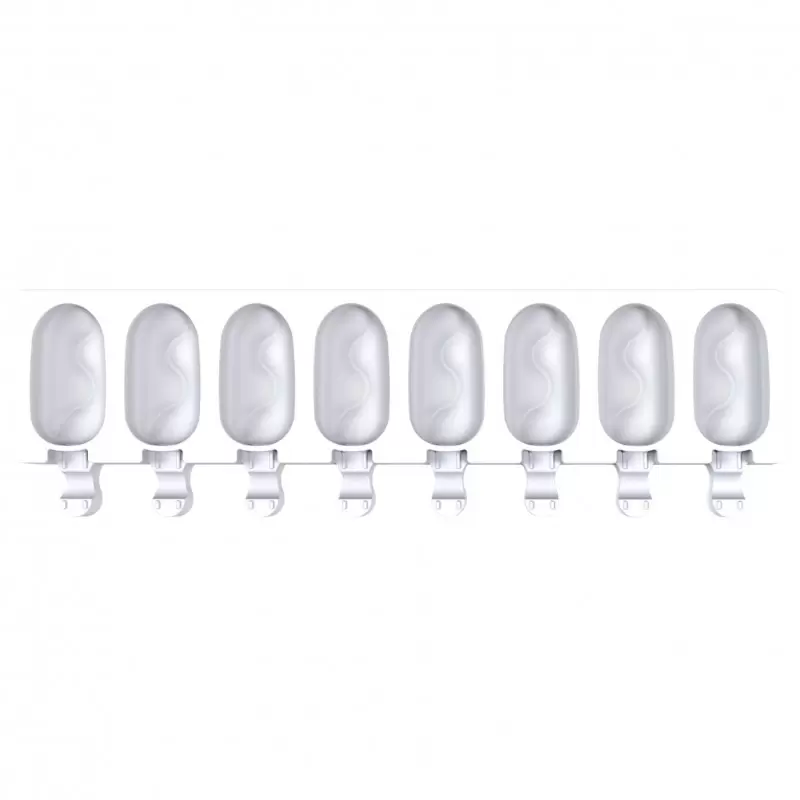 Silikomart Gel18M Classic Wave Mini Ice Cream Cake Pop Mold - 69mm x 38mm x h 22mm - 37ml - 16 cavity with 50 sticks Silikomart Gel18M Classic Wave Mini Ice Cream Cake Pop Mold - 69mm x 38mm x h 22mm - 37ml - 16 cavity with 50 sticks