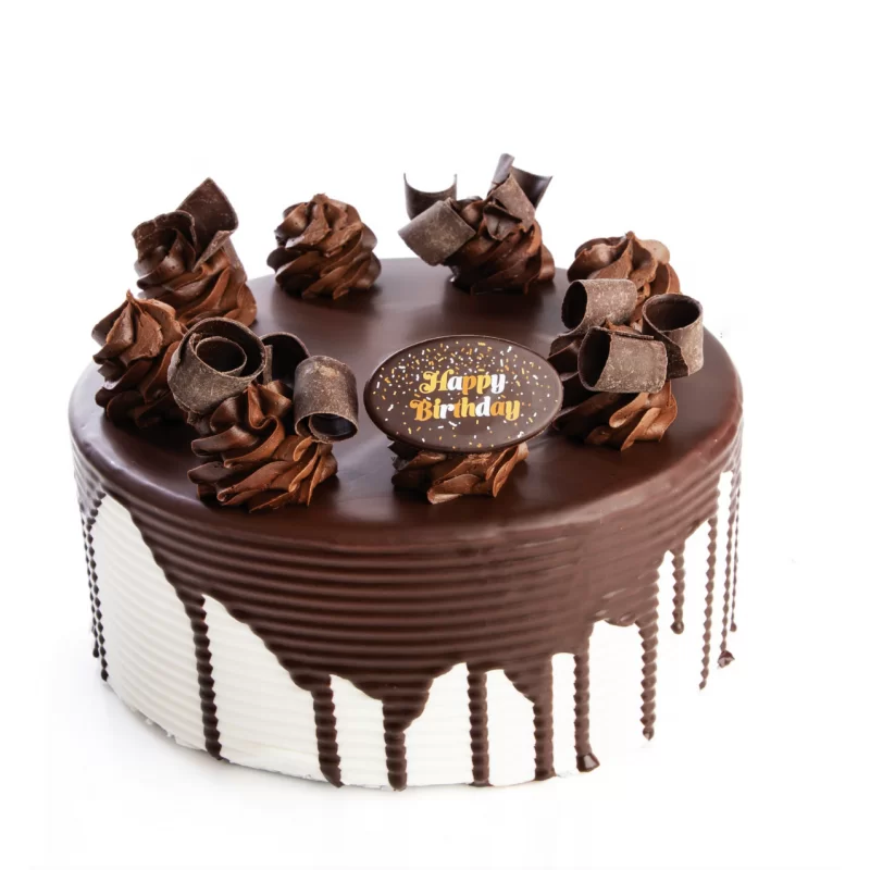 Belgian Chocolate Printed Decorations - Happy Birthday Confetti - Dark - 140pcs - Pastry Chef's Boutique