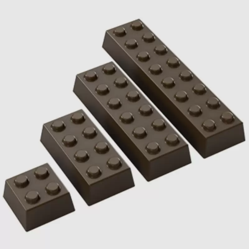 Polycarbonate Toy Bricks Mold - 80mm x 20mm x h 11mm - 17gr - 25 cavity Polycarbonate Toy Bricks Mold - 80mm x 20mm x h 11mm - 17gr - 25 cavity