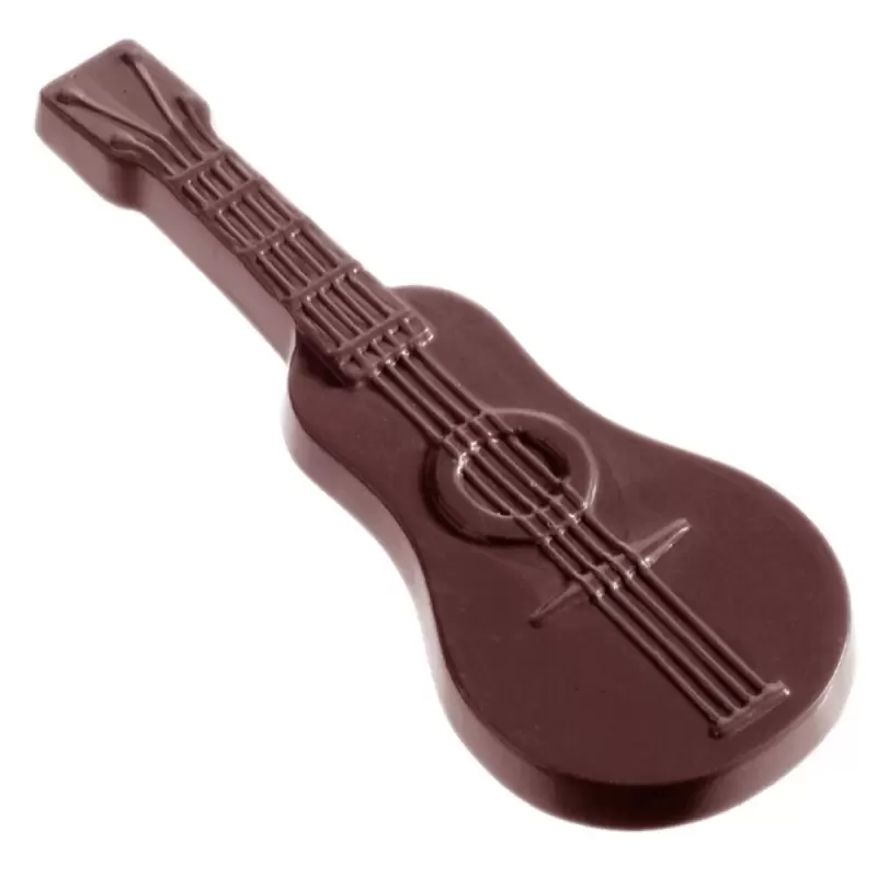 Polycarbonate Guitar Chocolate Mold - 95mm x 35mm x h 6mm - 13gr - 8 cavity Polycarbonate Guitar Chocolate Mold - 95mm x 35mm x h 6mm - 13gr - 8 cavity