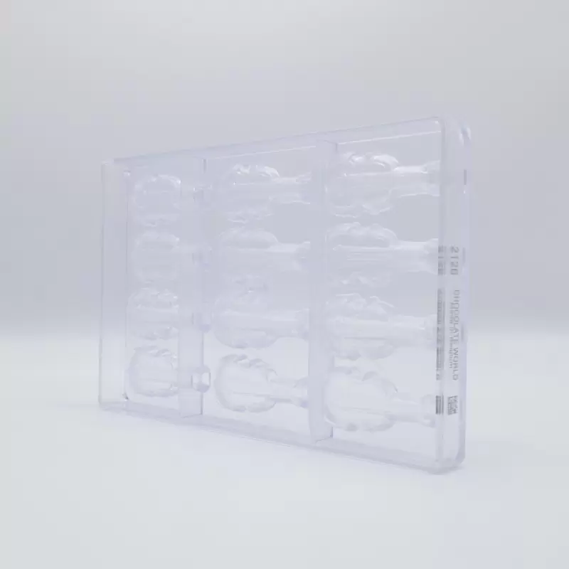 Polycarbonate Violin Chocolate Mold - 74mm x 30mm x h 8mm - 14gr - 12 cavity Polycarbonate Violin Chocolate Mold - 74mm x 30mm x h 8mm - 14gr - 12 cavity