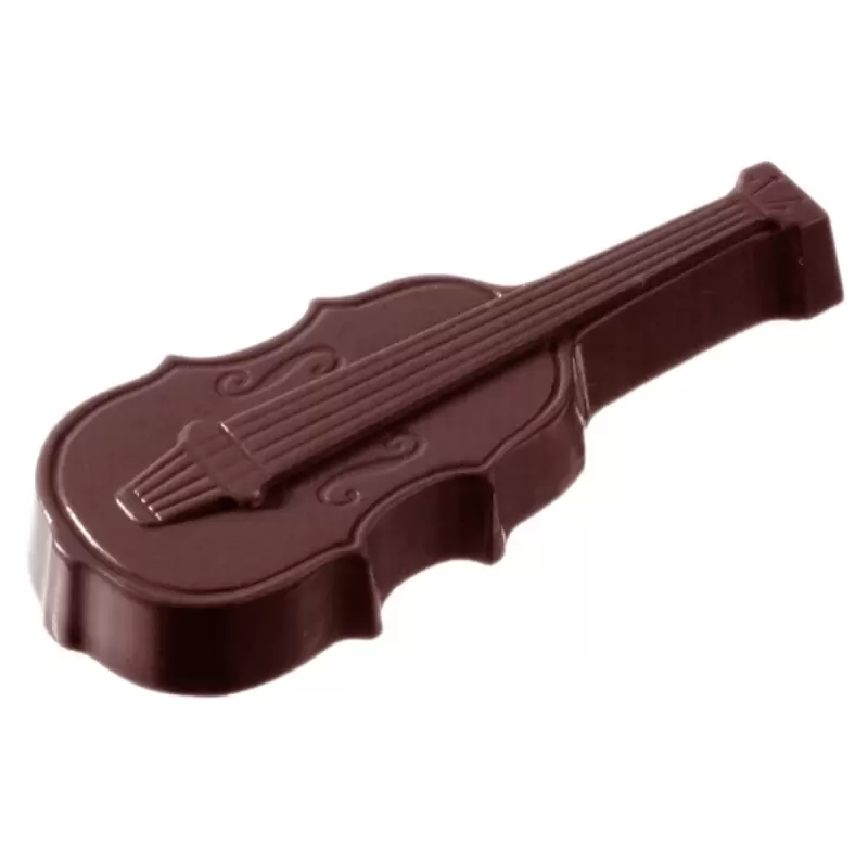 Polycarbonate Violin Chocolate Mold - 74mm x 30mm x h 8mm - 14gr - 12 cavity Polycarbonate Violin Chocolate Mold - 74mm x 30mm x h 8mm - 14gr - 12 cavity