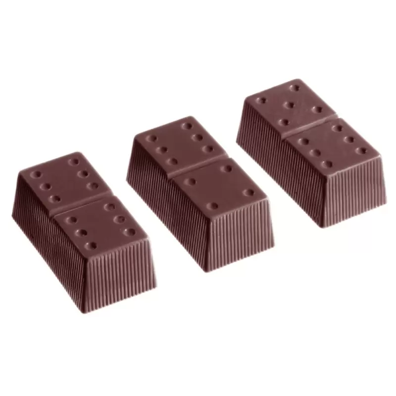 Polycarbonate Domino Chocolate Mold - 41mm x 21mm x h 15mm - 14gr - 24 cavity Polycarbonate Domino Chocolate Mold - 41mm x 21mm x h 15mm - 14gr - 24 cavity