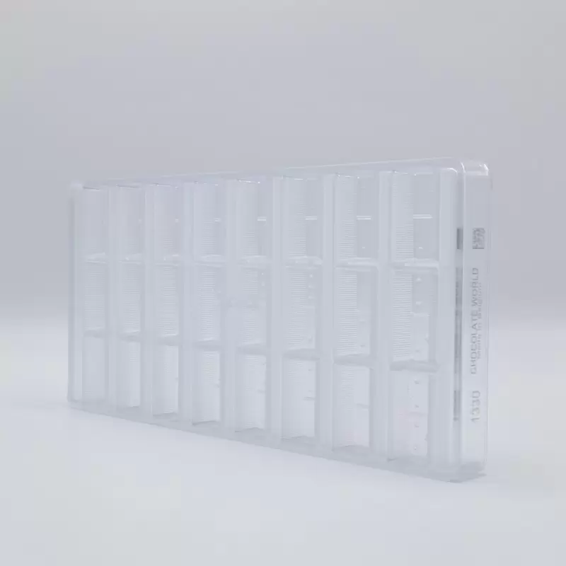Polycarbonate Domino Chocolate Mold - 41mm x 21mm x h 15mm - 14gr - 24 cavity Polycarbonate Domino Chocolate Mold - 41mm x 21mm x h 15mm - 14gr - 24 cavity